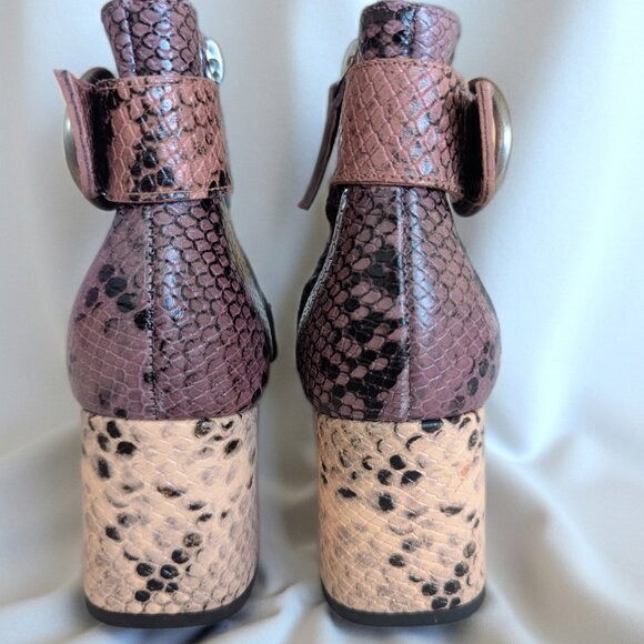 Freda Salvador Hendrix Snakeskin Ankle Boots Size 5 – Designer Leather Statement - Picture 12 of 14